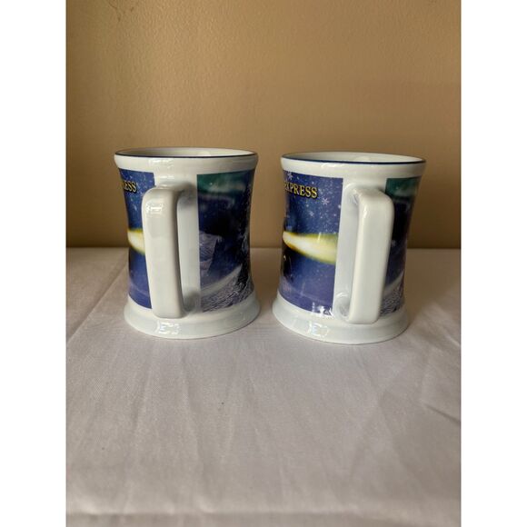 2 Polar Express Embossed Train Believe Mug Warner Brothers - Picture 5 of 9